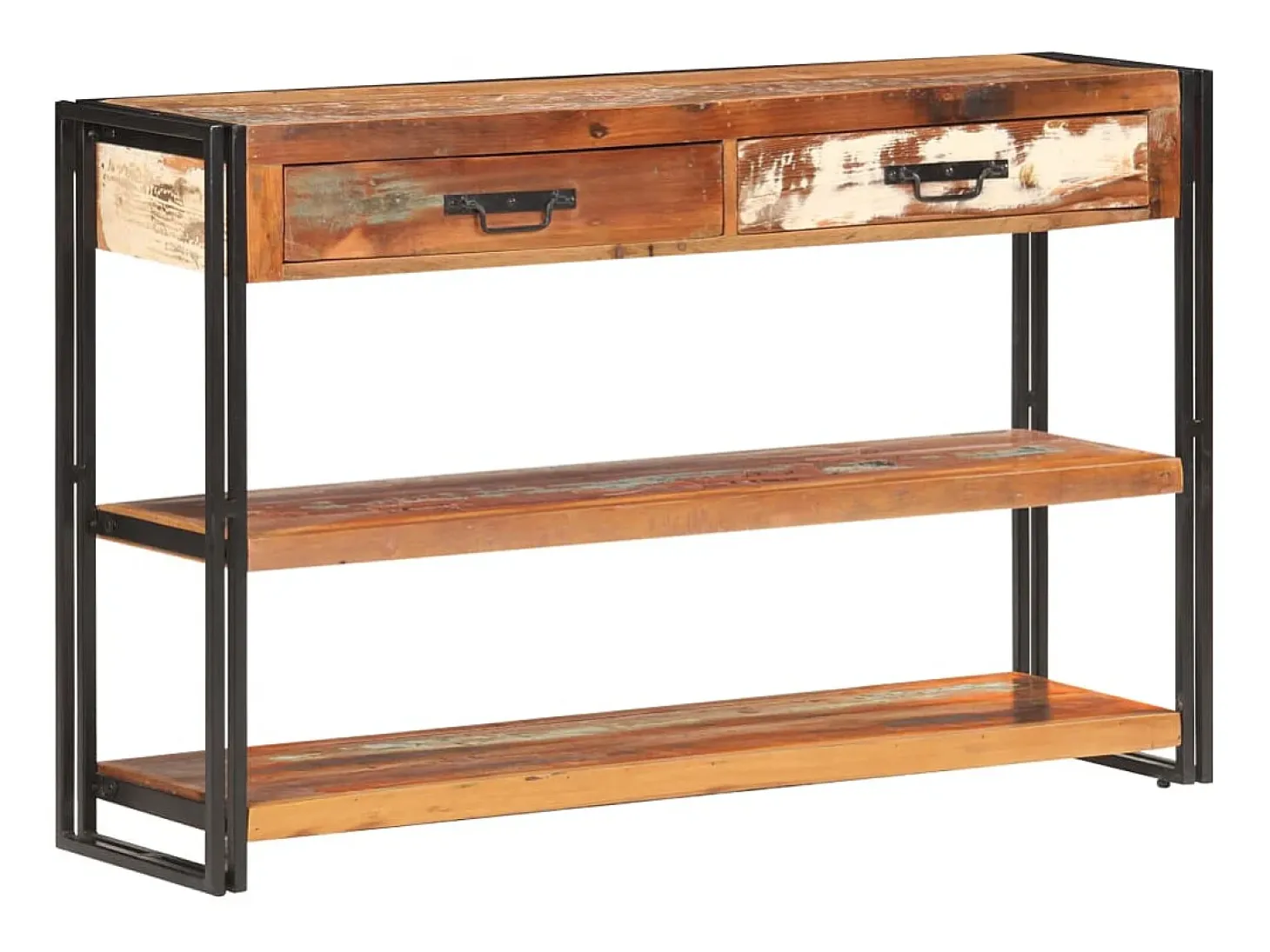 Aparador de madera maciza reciclada 120x30x75 cm