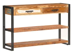 Aparador de madera maciza reciclada 120x30x75 cm