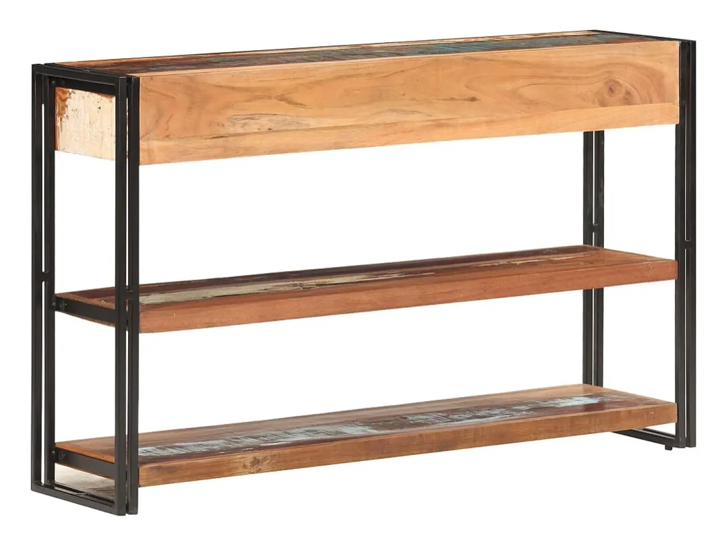 Aparador de madera maciza reciclada 120x30x75 cm