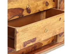 Aparador de madera maciza de acacia 118x30x60 cm