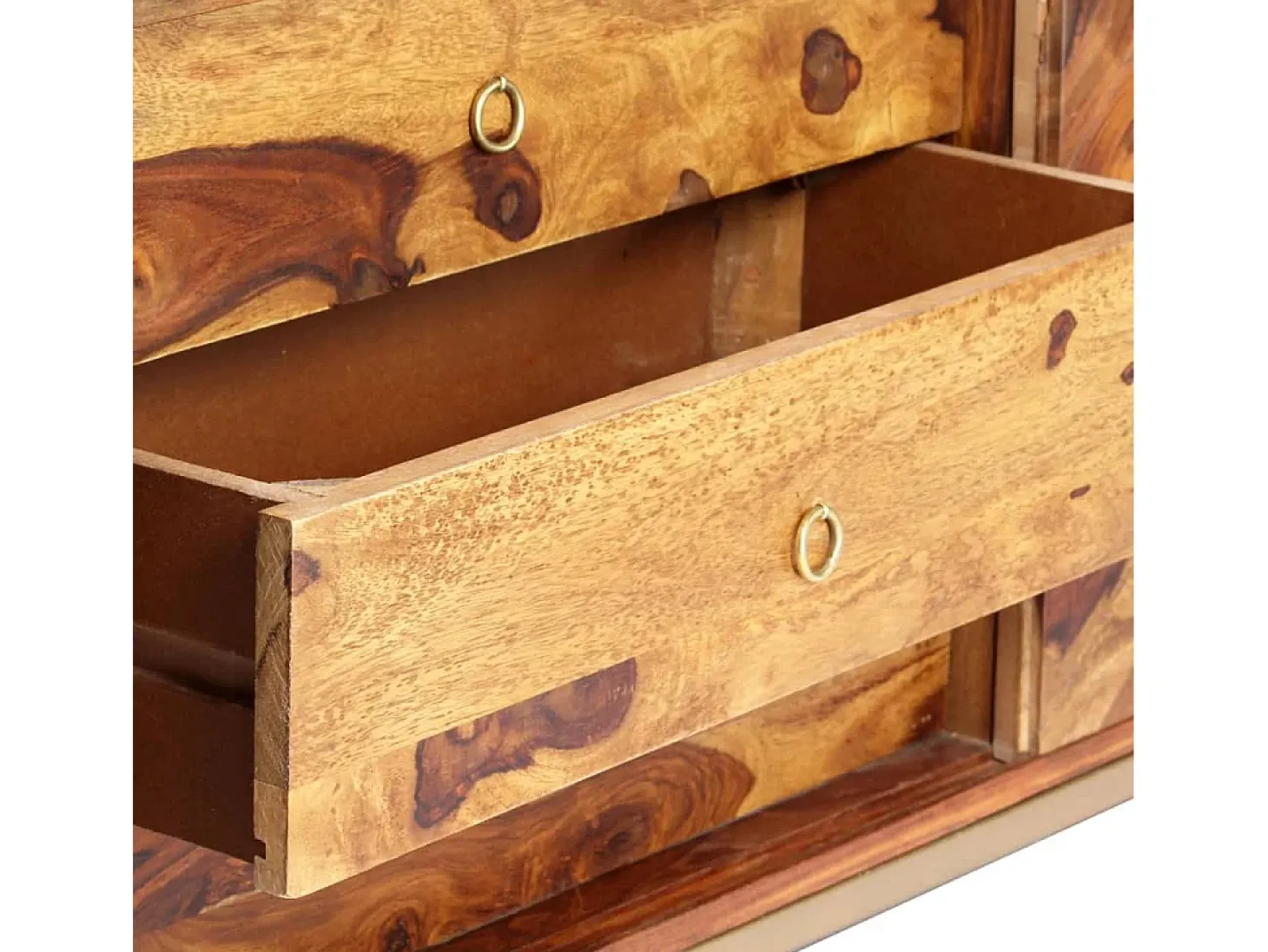 Aparador de madera maciza de acacia 118x30x60 cm