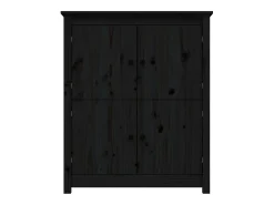 Aparador de madera maciza de pino negro 83x41,5x100 cm