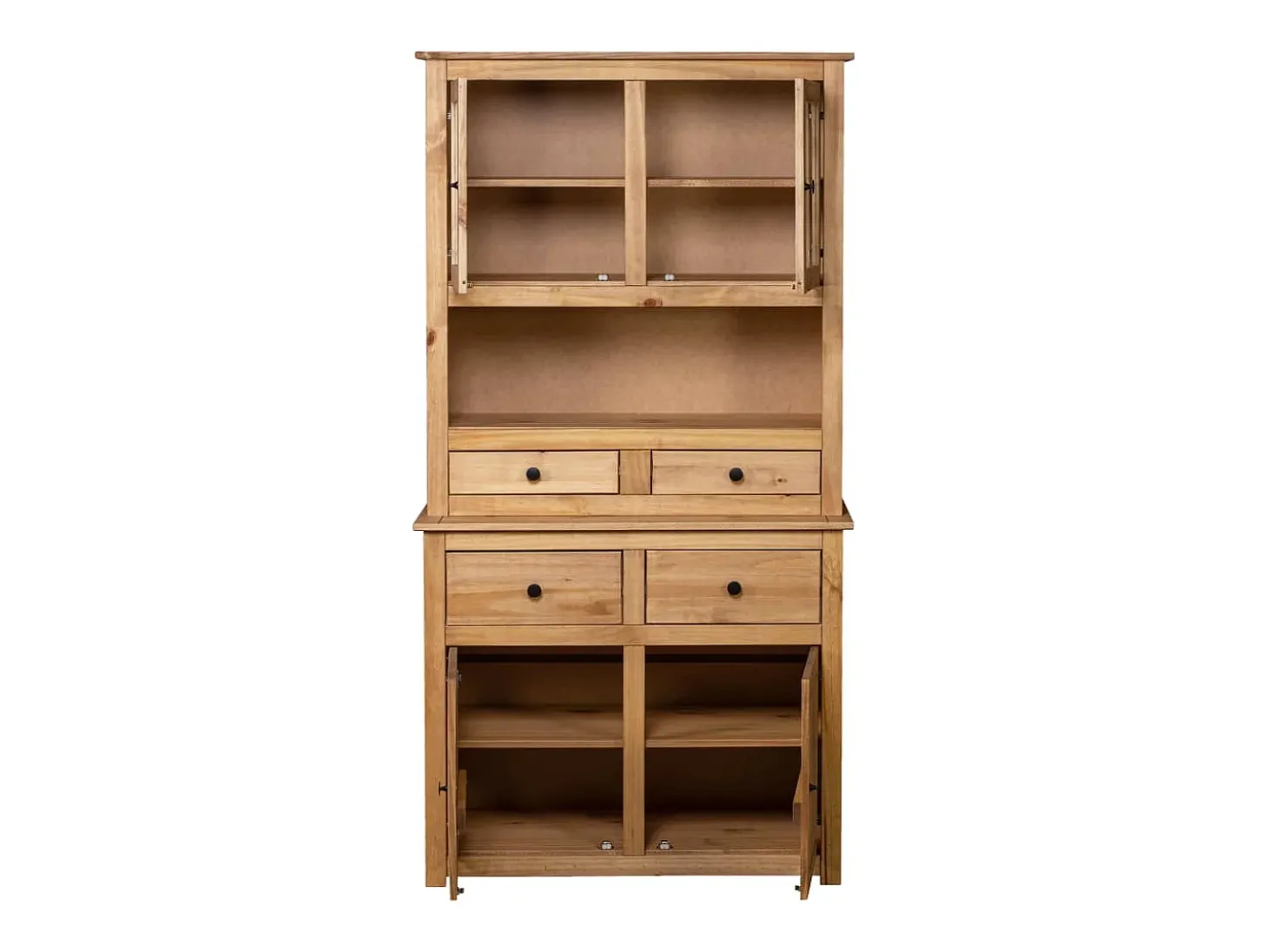 Aparador de madera maciza de pino estilo Panamá 93x40,5x180 cm