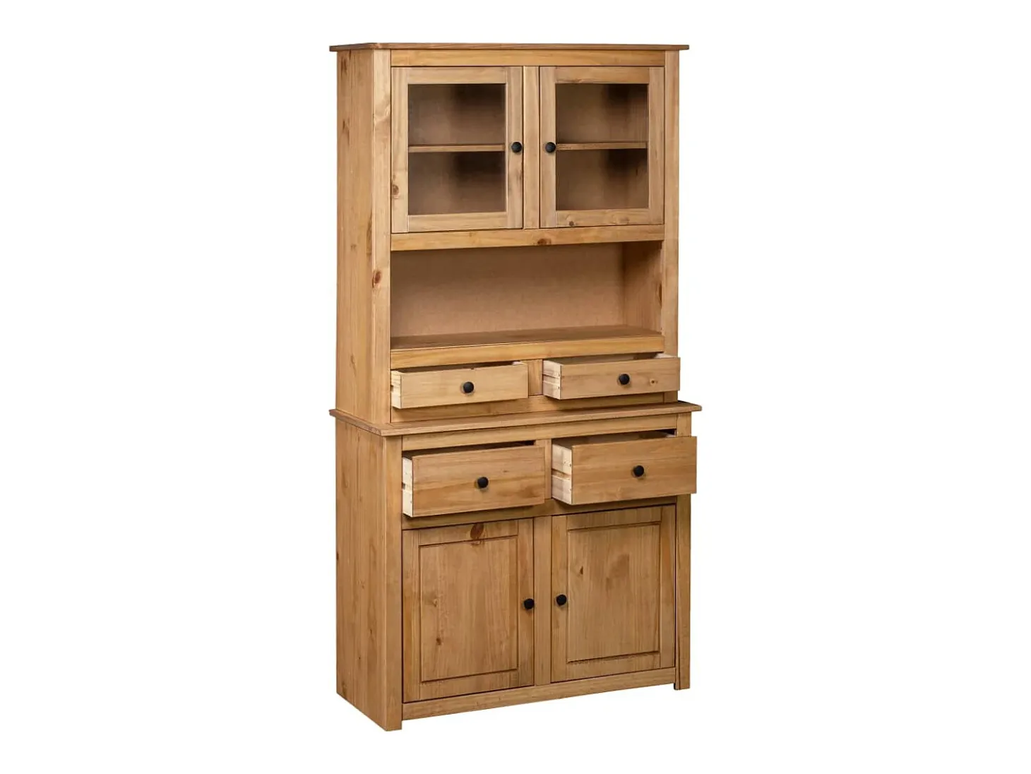 Aparador de madera maciza de pino estilo Panamá 93x40,5x180 cm