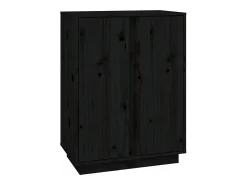Aparador de madera maciza de pino negro 60x35x80 cm