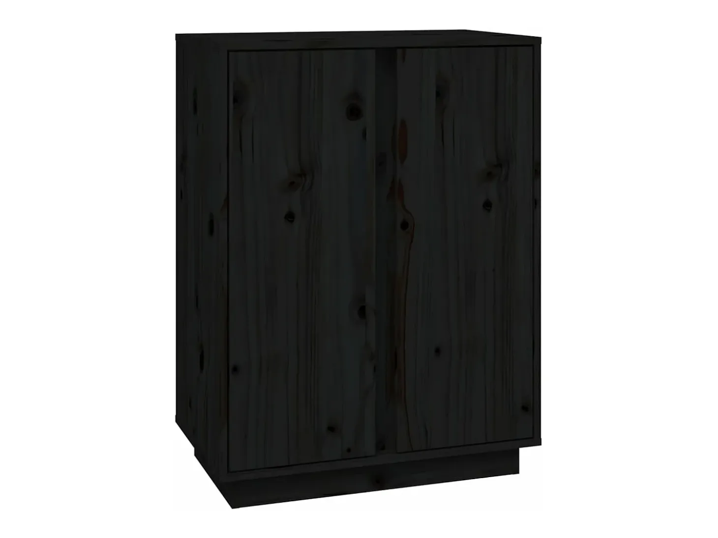 Aparador de madera maciza de pino negro 60x35x80 cm
