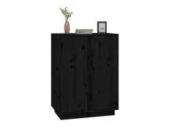 Aparador de madera maciza de pino negro 60x35x80 cm