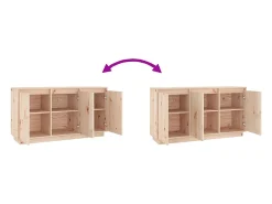 Aparador de madera maciza de pino 111x34x60 cm