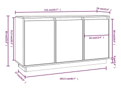 Aparador de madera maciza de pino 111x34x60 cm