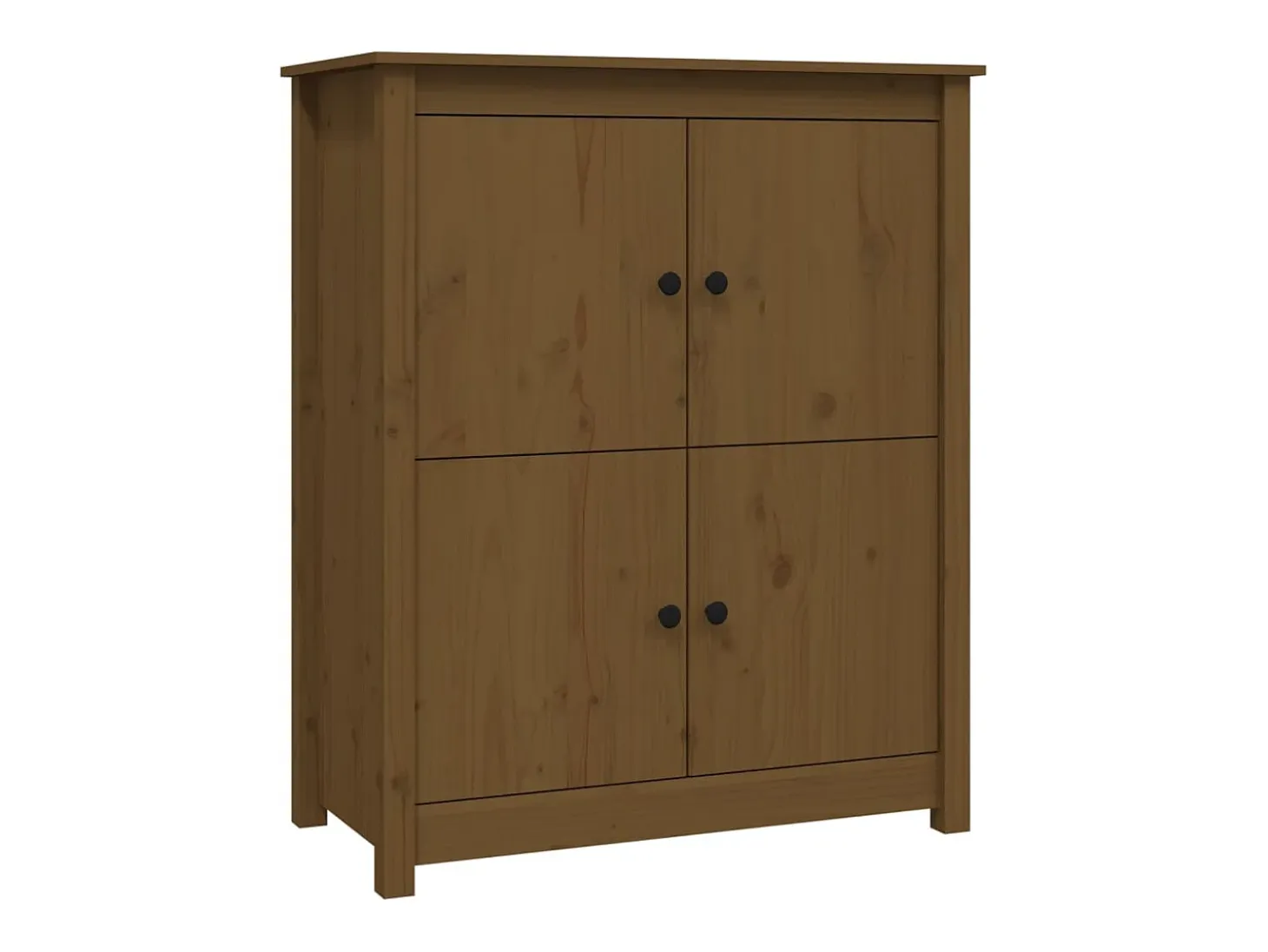 Aparador de madera maciza de pino marrón miel 83x41,5x100 cm