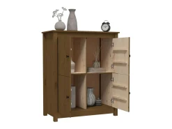 Aparador de madera maciza de pino marrón miel 83x41,5x100 cm