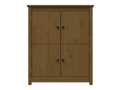 Aparador de madera maciza de pino marrón miel 83x41,5x100 cm