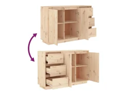 Aparador de madera maciza de pino 111x34x75 cm