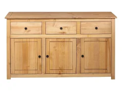 Aparador de madera maciza de pino estilo Panamá 135x40x80 cm