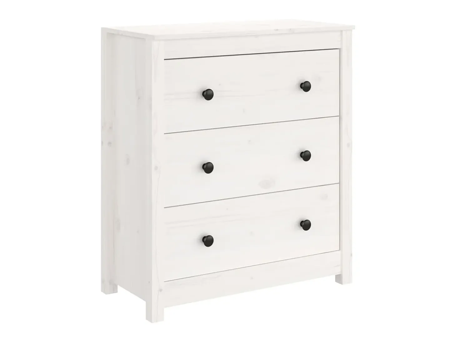 Aparador de madera maciza de pino blanco 70x35x80 cm ES89807