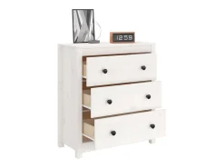 Aparador de madera maciza de pino blanco 70x35x80 cm ES89807
