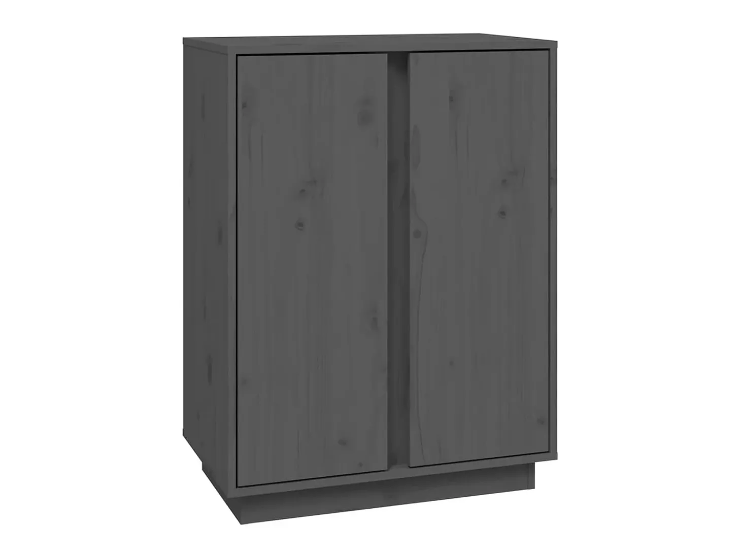 Aparador de madera maciza de pino gris 60x35x80 cm ES23513