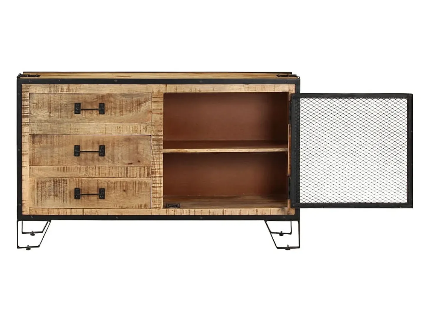 Aparador de madera maciza de mango en bruto 100x31x60 cm