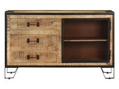 Aparador de madera maciza de mango en bruto 100x31x60 cm