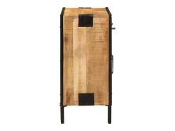 Aparador de madera maciza mango sin tratar y metal 80x31x66 cm