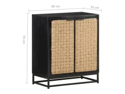 Aparador de madera maciza de mango 60x35x70 cm