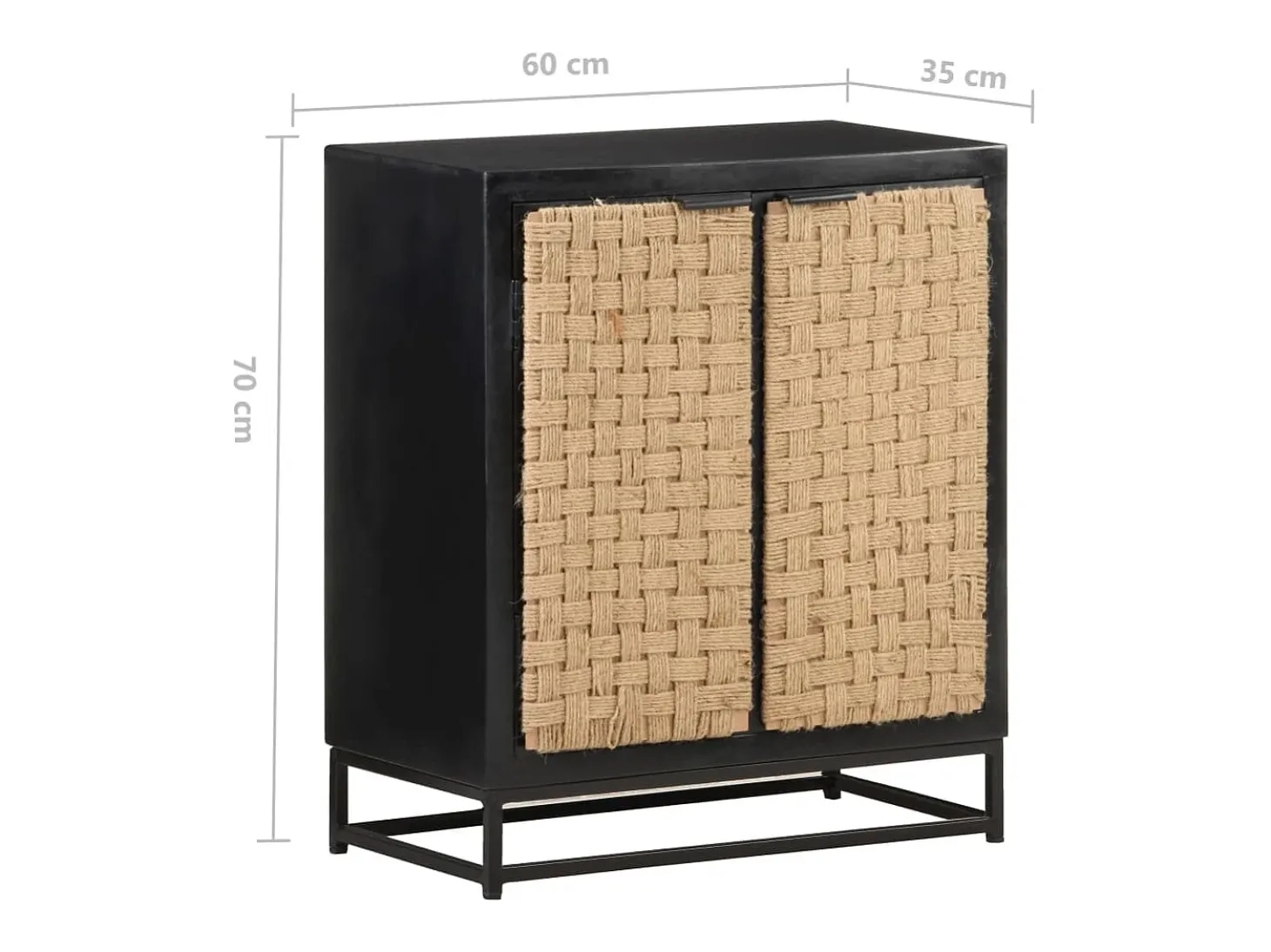 Aparador de madera maciza de mango 60x35x70 cm