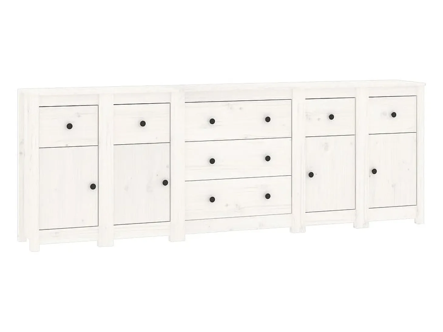Aparador de madera maciza de pino blanco 230 x 35 x 80 cm