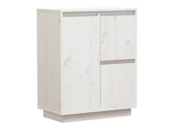 Aparador de madera maciza de pino blanco 60x34x75 cm