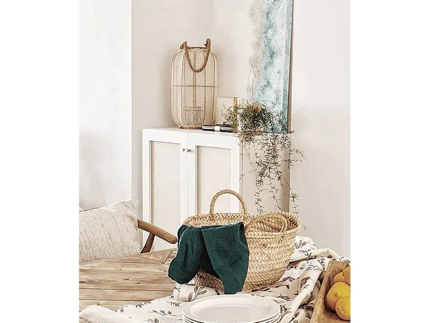 Aparador de madera maciza blanco - LINEN - DECOWOOD