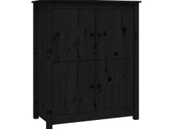 Aparador de madera maciza de pino negro 83x41,5x100 cm ES92928