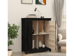 Aparador de madera maciza de pino negro 83x41,5x100 cm