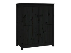 Aparador de madera maciza de pino negro 83x41,5x100 cm