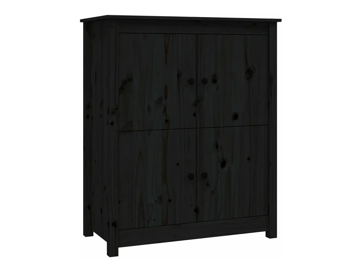 Aparador de madera maciza de pino negro 83x41,5x100 cm