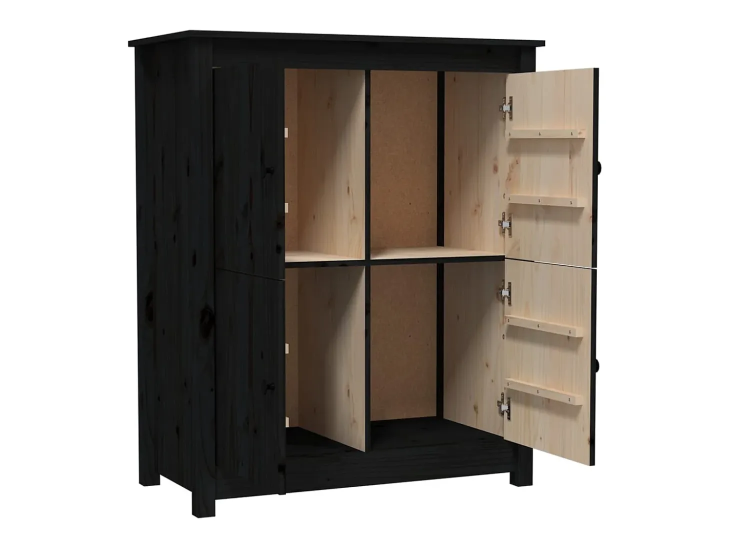 Aparador de madera maciza de pino negro 83x41,5x100 cm