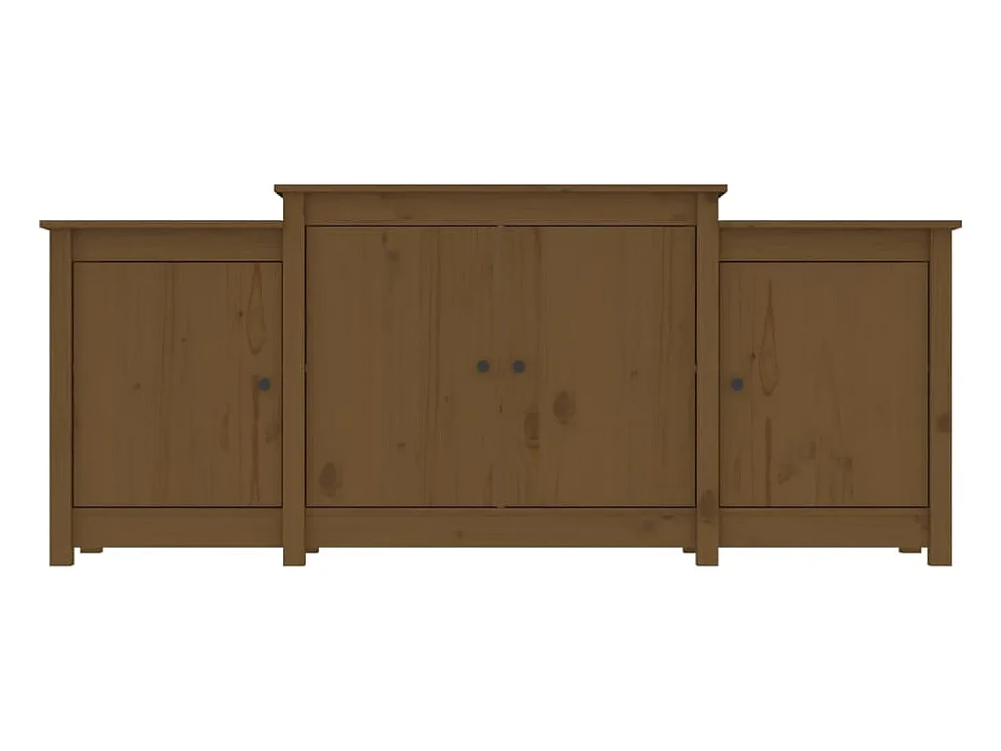 Aparador de madera maciza de pino marrón miel 164x37x68 cm