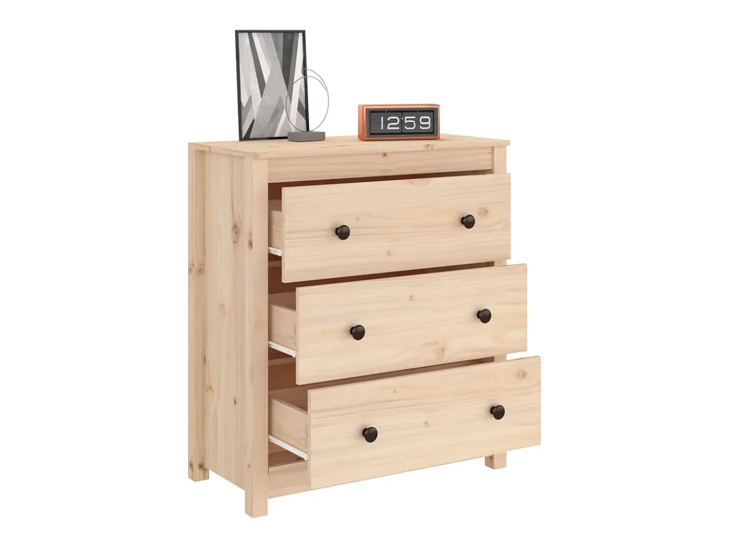Aparador de madera maciza de pino 70x35x80 cm