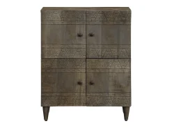 Aparador de madera maciza de mango 60x33x75 cm