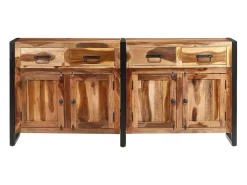 Aparador de madera maciza de acacia acabado miel 172x35x80 cm