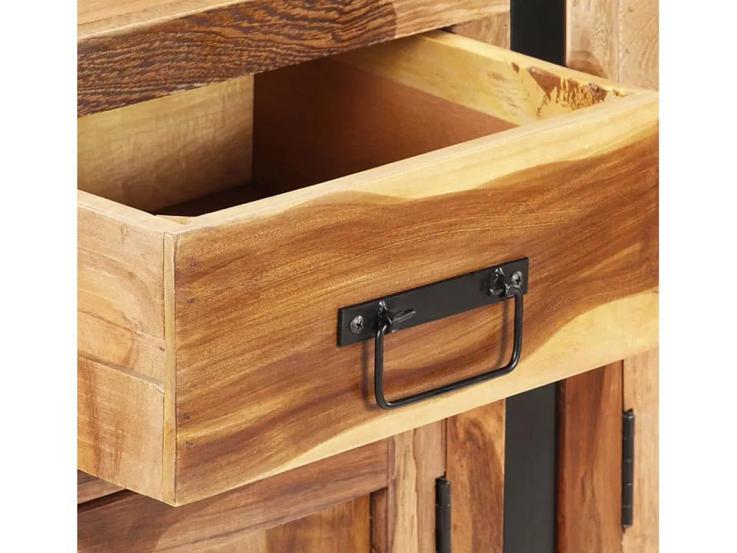 Aparador de madera maciza de acacia acabado miel 172x35x80 cm