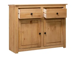 Aparador de madera maciza de pino estilo Panamá 93x40x80 cm ES31482