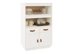 Aparador de madera maciza de pino blanco 67x40x108,5 cm