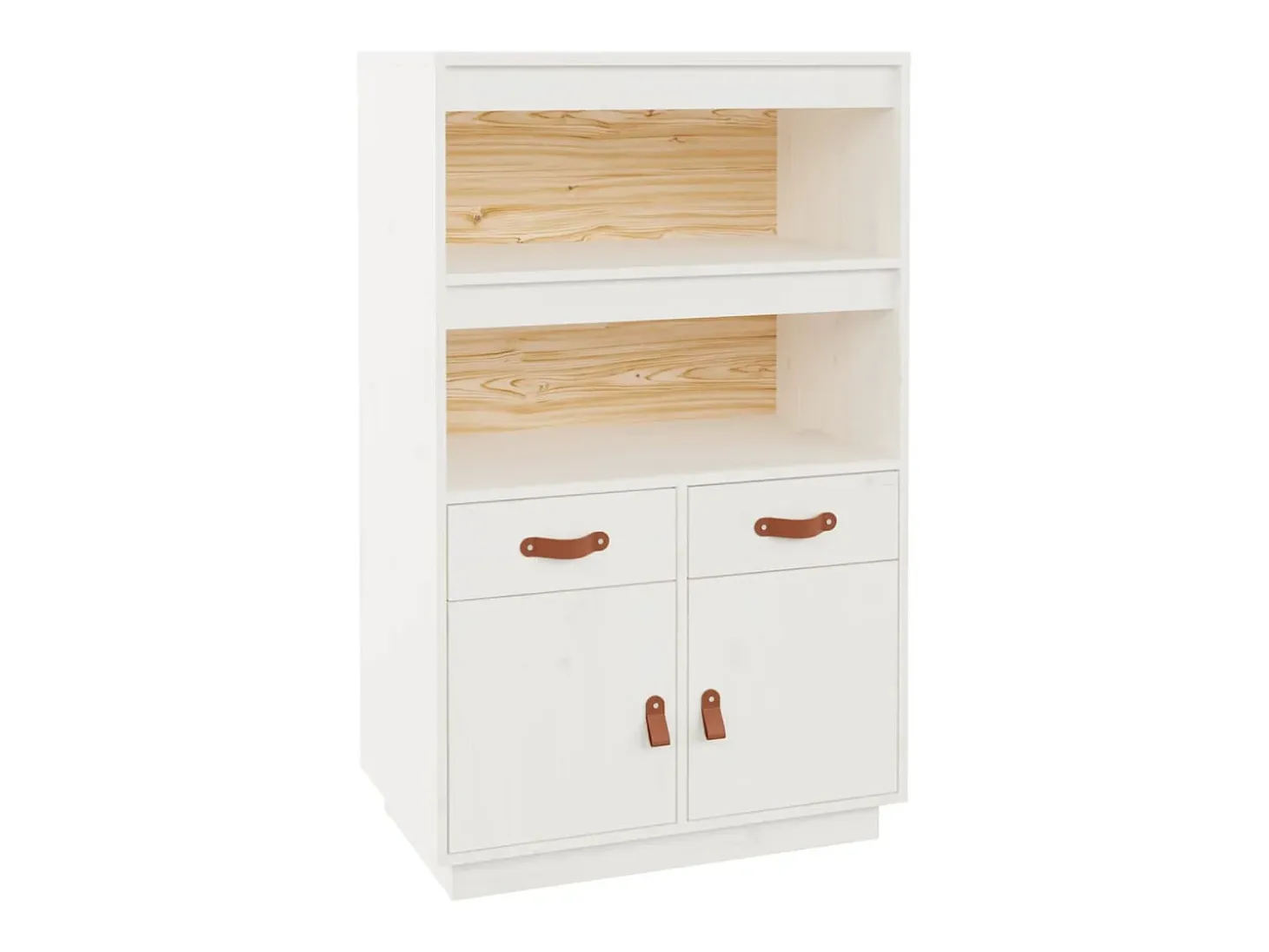 Aparador de madera maciza de pino blanco 67x40x108,5 cm