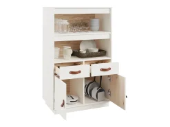 Aparador de madera maciza de pino blanco 67x40x108,5 cm