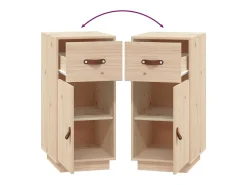 Aparador de madera maciza de pino 34x40x75 cm