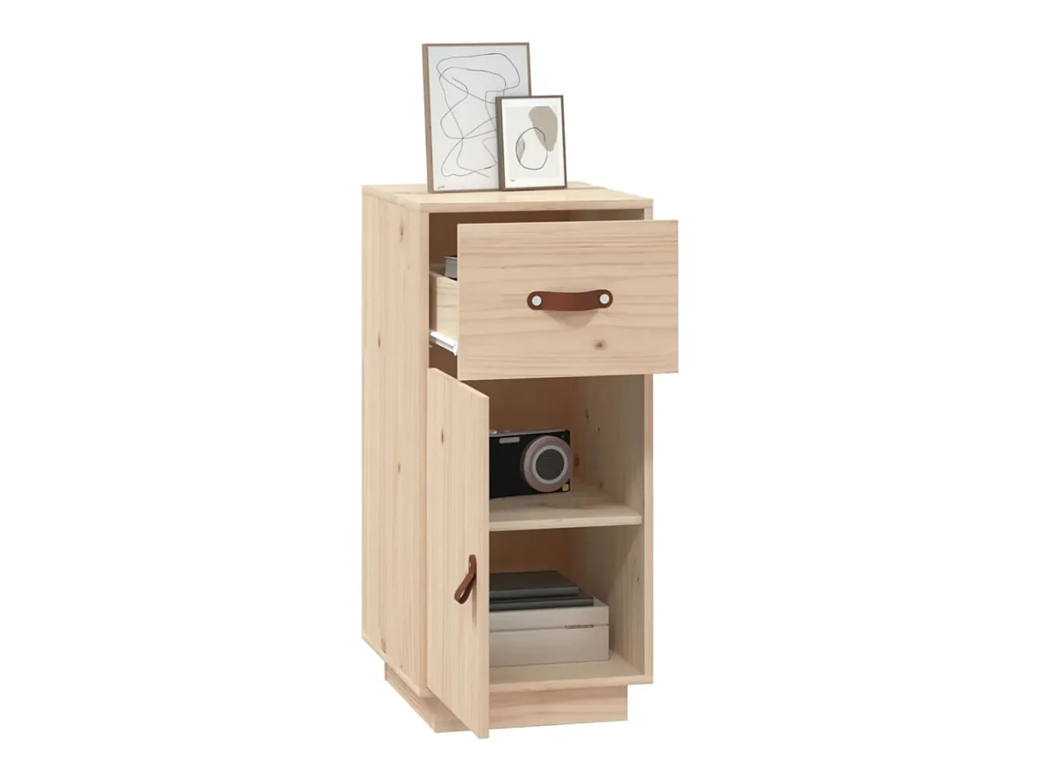 Aparador de madera maciza de pino 34x40x75 cm