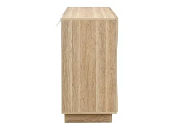 Aparador de madera natural con estantes, estilo reboteador, perfecto para la sala de estar o la cocina.