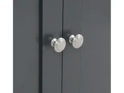 Aparador de madera veteada en gris-negro con 4 puertas y 3 cajones - Madera MDF