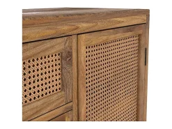 Aparador de madera y caña 2 puertas 3 cajones - Tiki