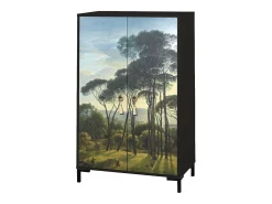 Aparador de MDF con 2 puertas decorativas con motivo en verdes naturales