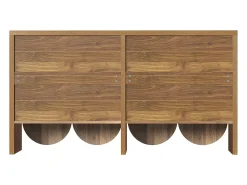 Aparador de nogal - Aparador con 4 puertas y estantes ajustables - para sala y comedor